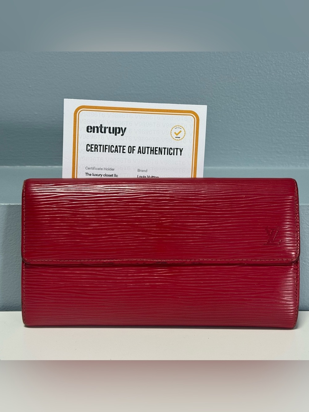 Louis Vuitton Red Epi Leather Sara Wallet